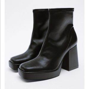 New, Zara elastic platform ankle boots.